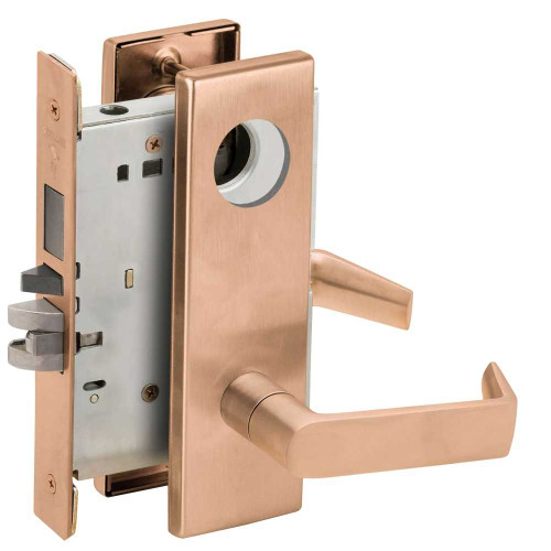 Schlage L9453L 06N 612 Entrance Mortise Lock with Deadbolt 06N Design Less Cylinder Satin Bronze L9453L 06N 612