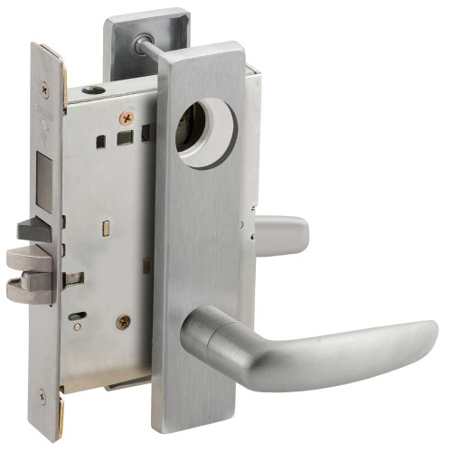 Schlage L9453L 07L 626 Entrance Mortise Lock with Deadbolt 07L Design Less Cylinder Satin Chrome L9453L 07L 626