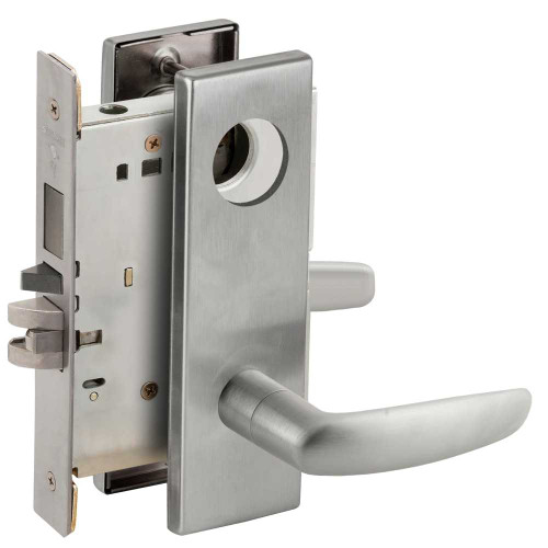Schlage L9453L 07N 626 Entrance Mortise Lock with Deadbolt 07N Design Less Cylinder Satin Chrome L9453L 07N 626
