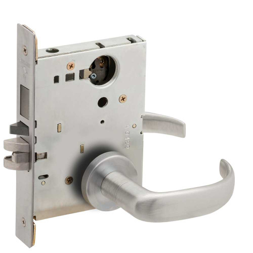 Schlage L9453L 17A 626 Entrance Mortise Lock with Deadbolt 17A Design Less Cylinder Satin Chrome L9453L 17A 626