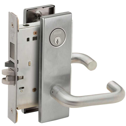 Schlage L9453P 03N 630 Entrance Mortise Lock with Deadbolt 03N Design Satin Stainless Steel L9453P 03N 630