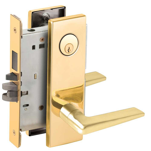Schlage L9453P 05N 605 Entrance Mortise Lock with Deadbolt 05N Design Bright Brass L9453P 05N 605