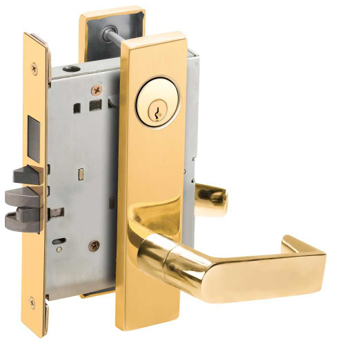Schlage L9453P 06L 605 Entrance Mortise Lock with Deadbolt 06L Design Bright Brass L9453P 06L 605