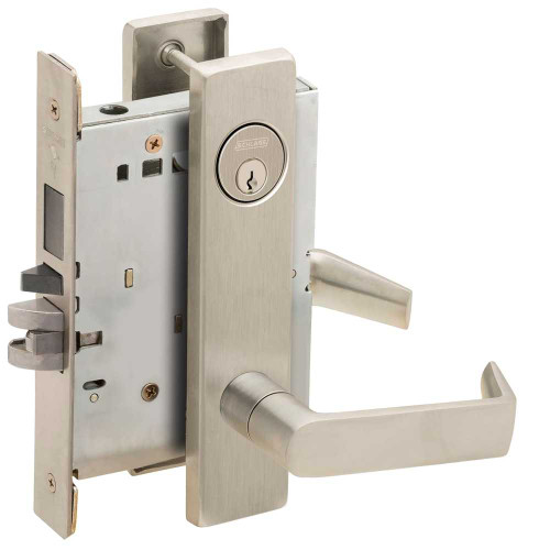 Schlage L9453P 06L 619 Schlage L-Series Entrance Mortise Lock L Decorative Escutcheon 06 Lever Grade 1 Mortise Lock Conventional Cylinder Satin Nickel Plated Clear Coated L9453P 06L 619