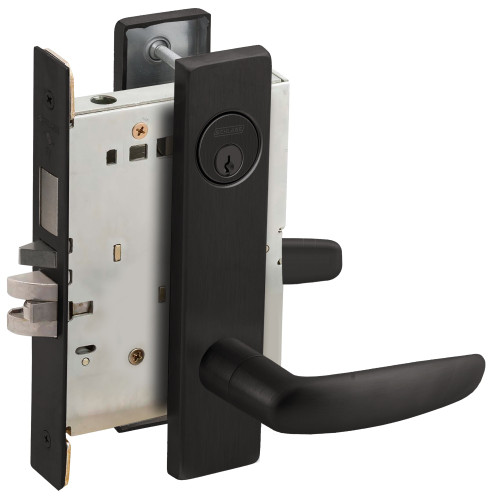 Schlage L9453P 07L 622 Schlage L-Series Entrance Mortise Lock L Decorative Escutcheon 07 Lever Grade 1 Mortise Lock Conventional Cylinder Flat Black Coated