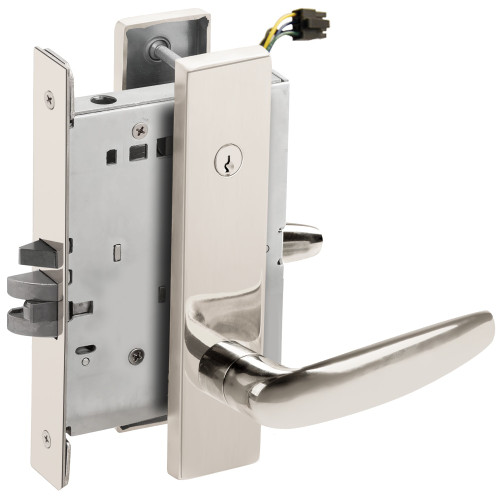 Schlage L9095EUC 07L 629 Grade 1 Electric Mortise Lock Both Sides Fail Secure with Dual Cylinder Override Concealed Cylinder S123 Keyway 07 Lever L Escutcheon Bright Stainless Steel Finish Field Reversible
