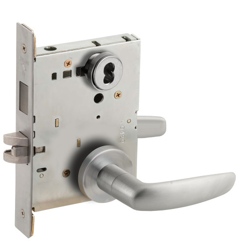 Schlage L9456J 07A 626 IS-OCC Corridor Mortise Lock with Deadbolt 07A Design VACANT/OCCUPIED Indicator for Inside of Door Less Full Size Interchangeable Core Satin Chrome