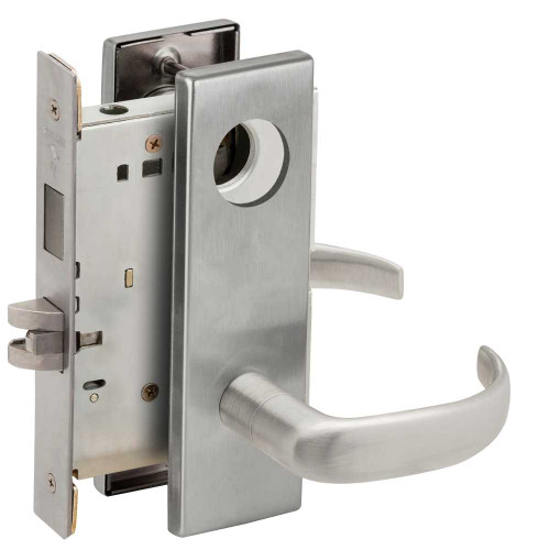 Schlage L9456L 17N 630 Corridor Mortise Lock with Deadbolt 17N Design Less Cylinder Satin Stainless Steel L9456L 17N 630