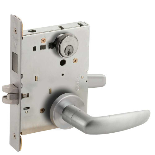 Schlage L9456P 07A 626 Corridor Mortise Lock with Deadbolt 07A Design Satin Chrome L9456P 07A 626