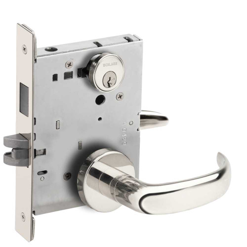 Schlage L9456P 17A 625 Corridor Mortise Lock with Deadbolt 17A Design Bright Chrome L9456P 17A 625