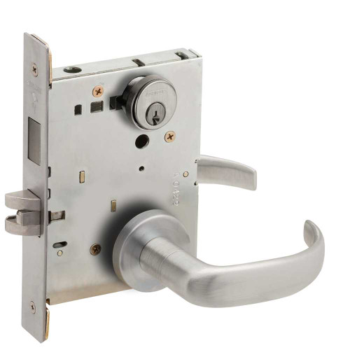 Schlage L9456P 17A 626 Corridor Mortise Lock with Deadbolt 17A Design Satin Chrome L9456P 17A 626