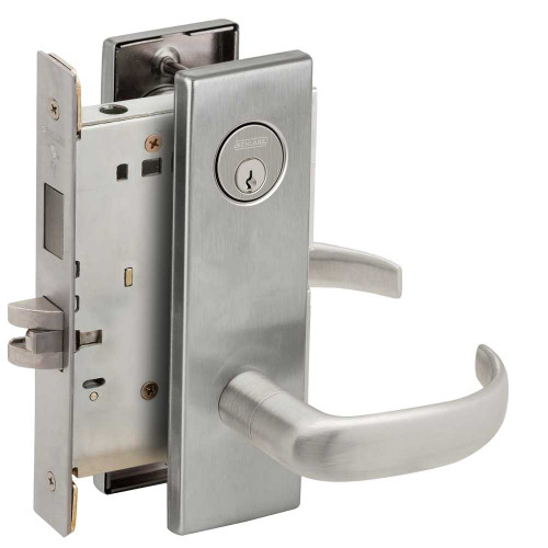 Schlage L9456P 17N 626 Corridor Mortise Lock with Deadbolt 17N Design Satin Chrome L9456P 17N 626