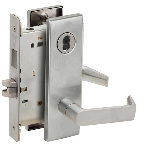 Schlage L9457J 06N 626 Classroom Security Mortise Lock with Deadbolt 06N Design FSIC Prep Less Core Satin Chrome L9457J 06N 626