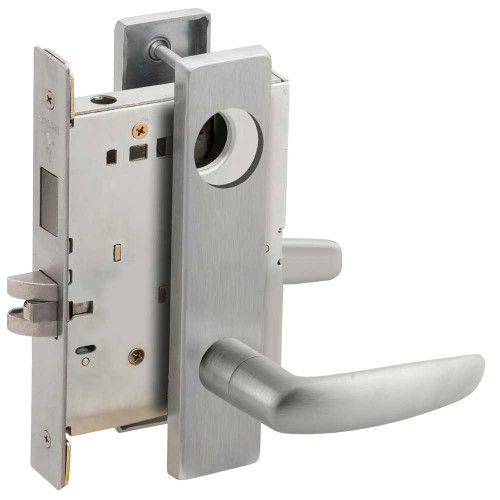 Schlage L9457L 07L 626 Classroom Security Mortise Lock with Deadbolt 07L Design Less Cylinder Satin Chrome L9457L 07L 626