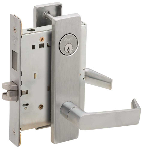 Schlage L9457P 06L 626 Classroom Security Mortise Lock with Deadbolt 06L Design Satin Chrome L9457P 06L 626