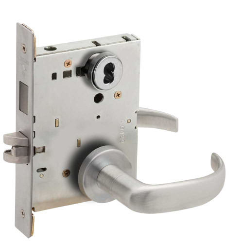 Schlage L9466J 17A 630 Double Cylinder Storeroom with Deadbolt 17A Design FSIC Prep Less Core Satin Stainless Steel L9466J 17A 630