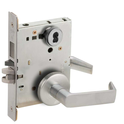 Schlage L9480B 06B 626 Storeroom Mortise Lock with Deadbolt 06B Design SFIC Prep Less Core Satin Chrome L9480B 06B 626