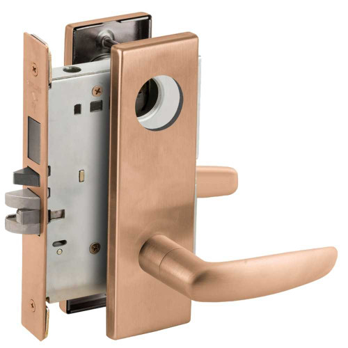 Schlage L9480L 07N 612 Storeroom Mortise Lock with Deadbolt 07N Design Less Cylinder Satin Bronze L9480L 07N 612