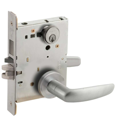 Schlage L9480P 07A 626 Storeroom Mortise Lock with Deadbolt 07A Design Satin Chrome L9480P 07A 626
