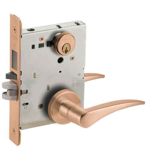 Schlage L9480P 12A 612 RH Storeroom Mortise Lock with Deadbolt 12A Design Satin Bronze L9480P 12A 612 RH