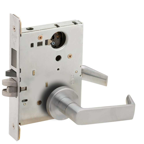 Schlage L9485L 06A 626 IS-OCC Hotel Mortise Lock with Deadbolt Single Cylinder 06A Design VACANT/OCCUPIED Indicator for Inside of Door Less Full Face Cylinder Satin Chrome L9485L 06A 626 IS-OCC