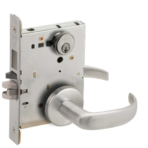 Schlage L9485P 17B 626 LH Faculty Restroom Mortise Lock 17B Design Satin Chrome L9485P 17B 626 LH
