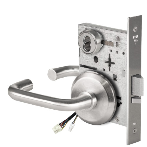 BEST 45HW7DEL3S626AM Fail Safe 24V Electrified Mortise Lock 3 Lever S Rose Satin Chrome Antimicrobial