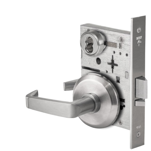 BEST 45HW7DEL15S626AM Fail Safe 24V Electrified Mortise Lock 15 Lever S Rose Satin Chrome Antimicrobial