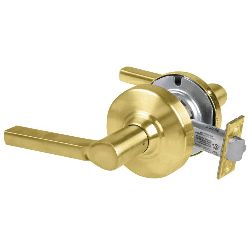 Schlage ND10S LAT 606 Grade 1 Passage Latch Latitude Lever Non-Keyed Satin Brass Finish Non-Handed ND10S LAT 606