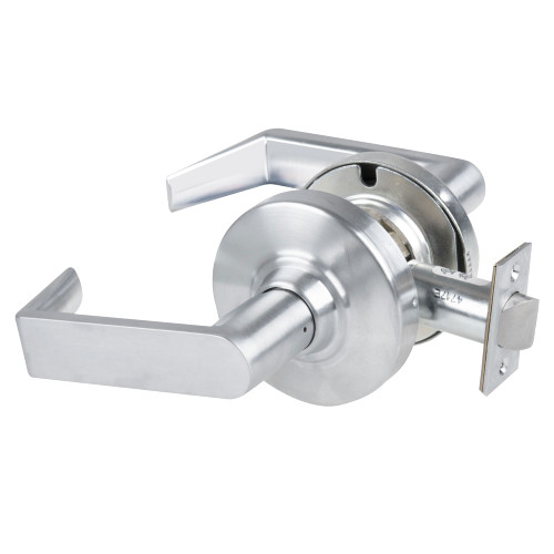 Schlage ND10S RHO 626 EE214 Grade 1 Passage Latch Rhodes Lever Non-Keyed Extended Equally for 2-1/4 Door Satin Chrome Finish Non-Handed