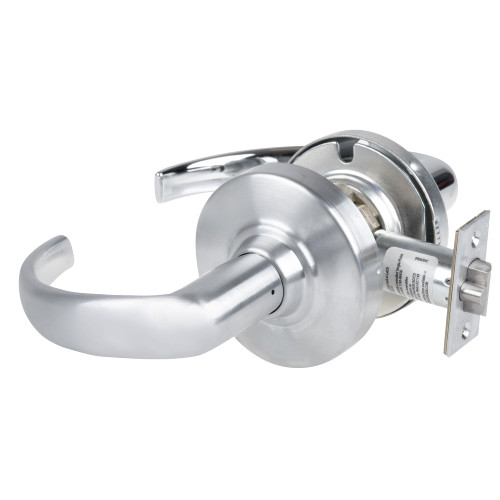 Schlage ND10S SPA 626 14-010 Grade 1 Passage Latch Sparta Lever Non-Keyed 3-3/4 Backset Satin Chrome Finish Non-Handed
