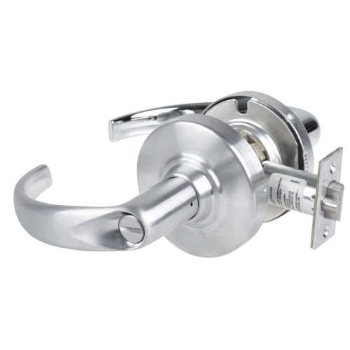 Schlage ND40S SPA 626x625 Grade 1 Bath/Bedroom Privacy Lock Sparta Lever Non-Keyed Satin Chrome Exterior Finish Bright Chrome Interior Non-handed ND40S SPA 626x625