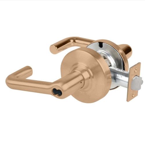 Schlage ND53BD TLR 612 Grade 1 Entrance Lock Tubular Lever SFIC Prep Less Core Satin Bronze Finish Non-Handed ND53BD TLR 612