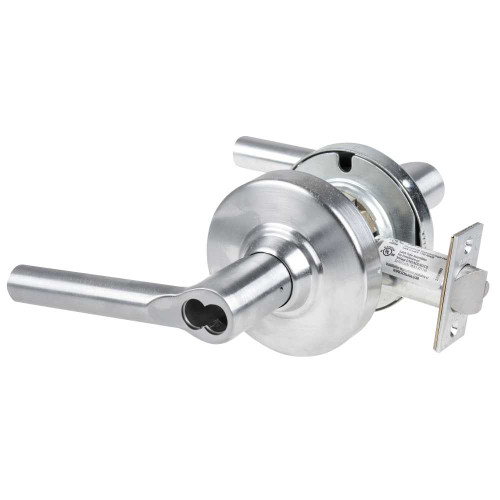 Schlage ND53JD BRW 626 Grade 1 Entrance Lock Broadway Lever Schlage FSIC Prep Less Core Satin Chrome Finish Non-Handed ND53JD BRW 626