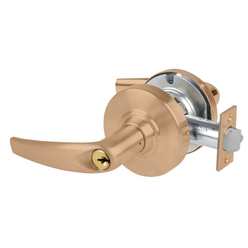 Schlage ND53PD ATH 612 Grade 1 Entrance Lock Athens Lever Standard Cylinder Satin Bronze Finish Non-Handed ND53PD ATH 612