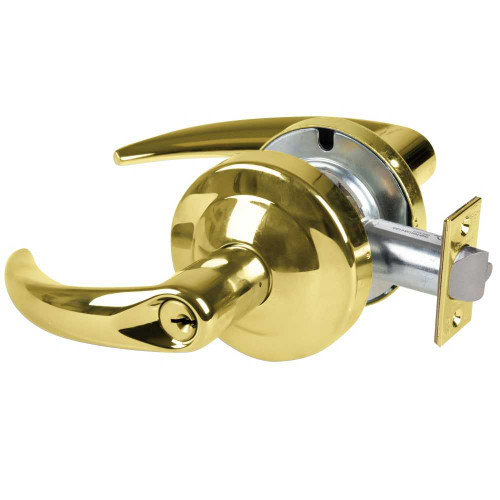 Schlage ND70PD OME 605 Grade 1 Classroom Lock Omega Lever Standard Cylinder Bright Brass Finish Non-Handed ND70PD OME 605