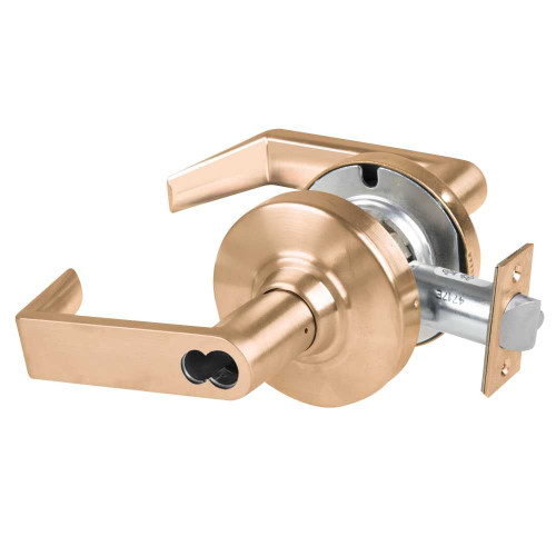 Schlage ND73JD RHO 612 Grade 1 Corridor Lock Rhodes Lever Schlage FSIC Prep Less Core Satin Bronze Finish Non-Handed ND73JD RHO 612
