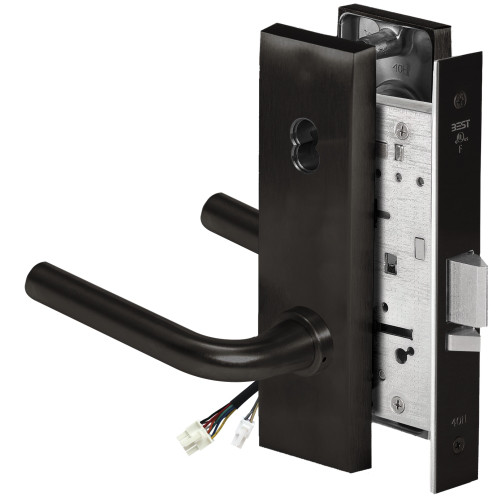 BEST 45HW7DEU12N622 Fail Secure 24V Electrified Mortise Lock 12 Lever N Escutcheon Flat Black