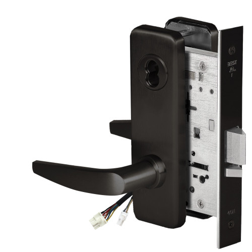 BEST 45HW7DEL16J622 Fail Safe 24V Electrified Mortise Lock 16 Lever J Escutcheon Flat Black