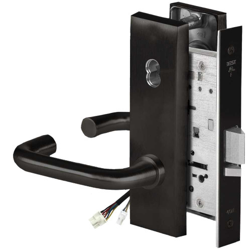 BEST 45HW7DEU3N622RQE12V Fail Secure 12V Electrified Mortise Lock 3 Lever N Escutcheon Request to Exit Flat Black 45HW7DEU3N622RQE12V