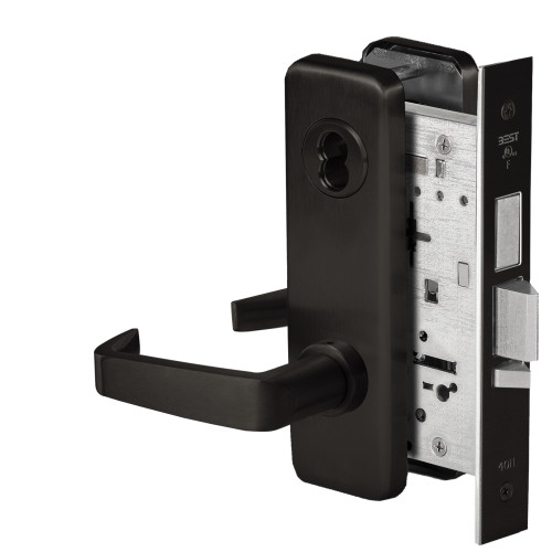 BEST 45HW7TWEL15J622RQE Fail Safe 24V Double Cylinder With Deadbolt Electrified Mortise Lock 15 Lever J Escutcheon Request to Exit Flat Black