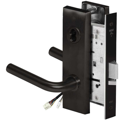 BEST 45HW7WEL12M62212V Fail Safe 12V Double Cylinder Electrified Mortise Lock 12 Lever M Escutcheon Flat Black 45HW7WEL12M62212V