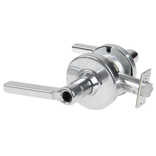 Schlage ND80LDEL LAT 625 Grade 1 Electrified Cylindrical Lock Storeroom Function 12-24 VDC Fail Safe 2-3/4 Backset Latitude Less 6-Pin Cylinder Bright Chrome Finish Plated Finish ND80LDEL LAT 625