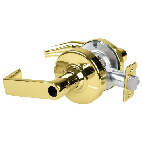 Schlage ND80LDEU RHO 605 RX Grade 1 Electrified Cylindrical Lock Storeroom Function 12-24V DC Fail Secure 2-3/4 Backset RX Rhodes Lever Less Cylinder Bright Brass
