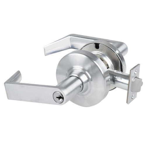 Schlage ND80PD RHO 626 EE234 Grade 1 Storeroom Lock Rhodes Lever Standard Cylinder Extended Equally for 2-3/4 In Door Satin Chrome Finish Non-handed ND80PD RHO 626 EE234
