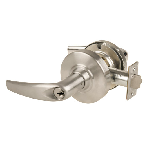 Schlage ND80PDEU ATH 619 RX Grade 1 Electrified Cylindrical Lock Storeroom Function 12-24V DC Fail Secure 2-3/4 Backset RX Athens Lever Satin Nickel