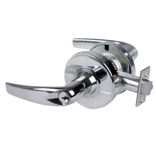 Schlage ND80PDEU ATH 625 RX Grade 1 Electrified Cylindrical Lock Storeroom Function 12-24V DC Fail Secure 2-3/4 Backset RX Athens Lever Bright Chrome