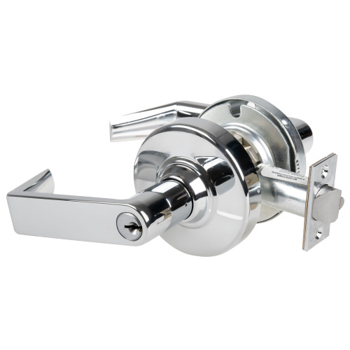Schlage ND80PDEU RHO 625 RX Grade 1 Electrified Cylindrical Lock Storeroom Function 12-24V DC Fail Secure 2-3/4 Backset RX Rhodes Lever Bright Chrome