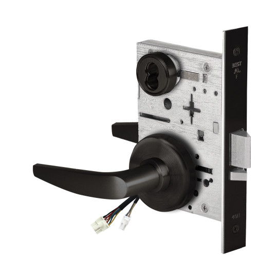BEST 45HW7DEL16H622 Fail Safe 24V Electrified Mortise Lock 16 Lever H Rose Flat Black
