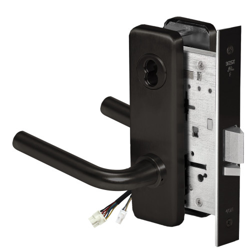 BEST 45HW7WEU12J62212V Fail Secure 12V Double Cylinder Electrified Mortise Lock 12 Lever J Escutcheon Flat Black